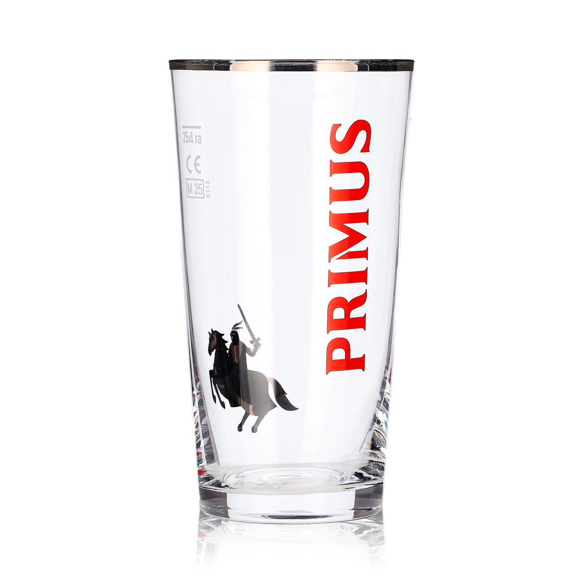 Primus Bier Glas 0,25l Becher Platinrand Reiter Logo Rastal – Ansicht 4