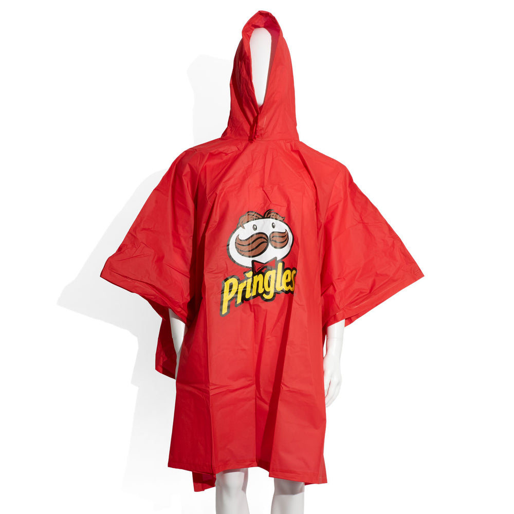 Pringles Müsli Regenponcho Festival Regenschutz Outdoor Kapuze Rot