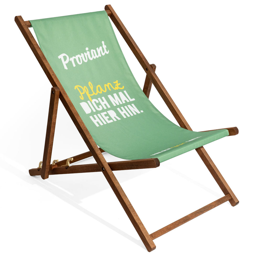 Proviant Softdrink Liegestuhl Strandstuhl Beachliege Beachstuhl Buchenholz Grün