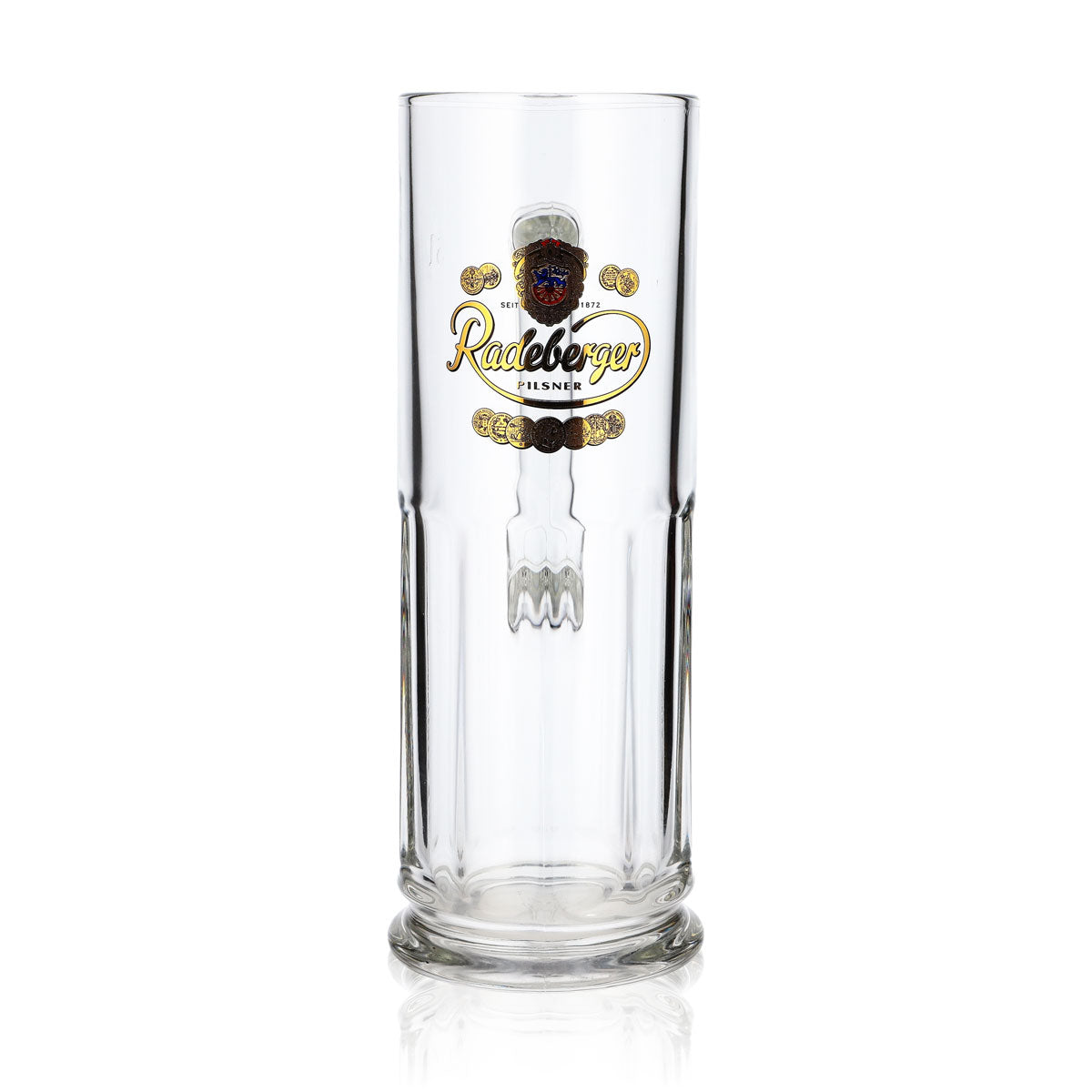 Radeberger Bier Glas 0,5l Krug goldenes Logo mit oberen Wappen