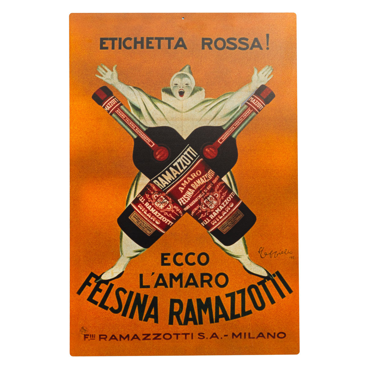Ramazzotti Likör Blechschild Wanddekoration 60x40 cm "Felsina Ramazzotti"