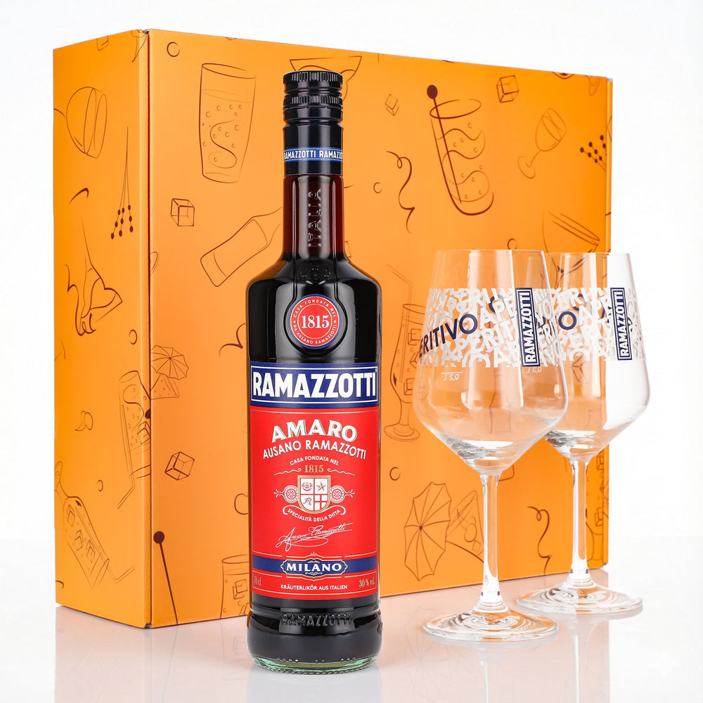 Ramazzotti Likör Geschenkset 0,7l 30% + Ballonglas I Orange