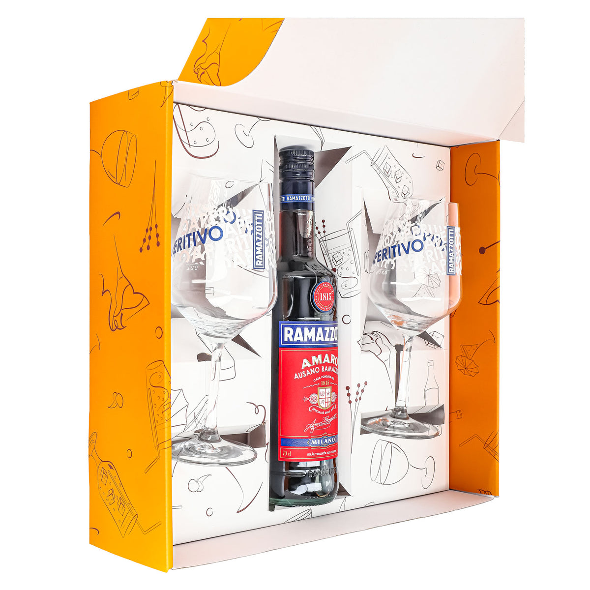 Ramazzotti Likör Geschenkset 0,7l 30% + Ballonglas I Orange – Ansicht 5