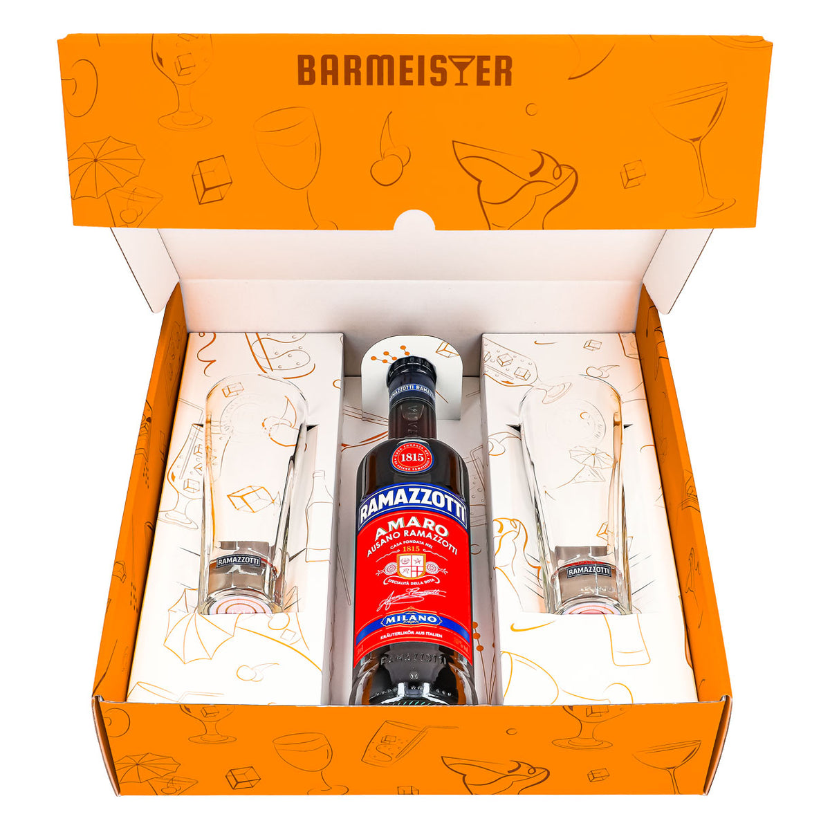 Ramazzotti Likör Geschenkset 0,7l 30% + Longdrinkglas 1815 I Orange – Ansicht 2