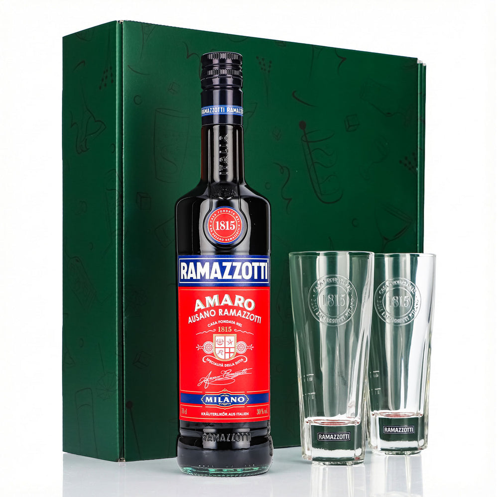Ramazzotti Likör Geschenkset 0,7l 30% + Longdrinkglas 1815 I Grün
