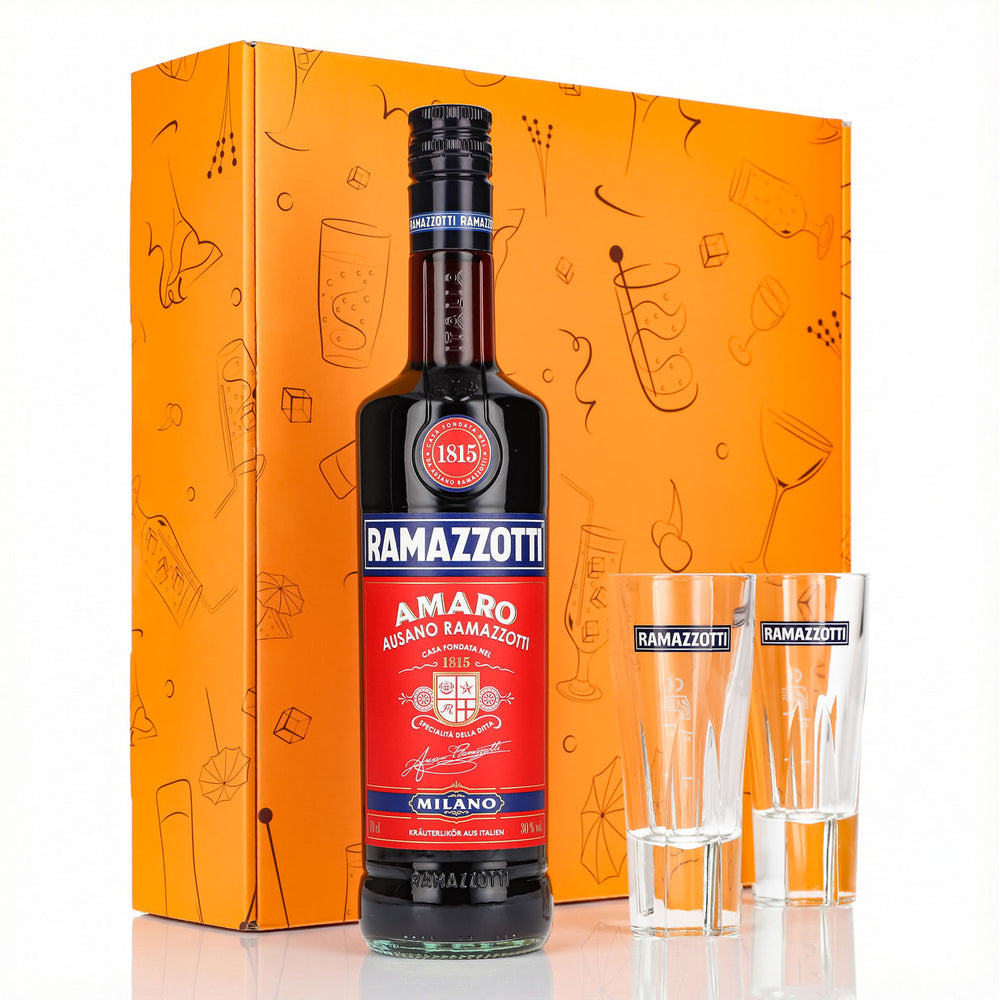 Ramazzotti Likör Geschenkset 0,7l 30% + Longdrinkglas Standard I Orange