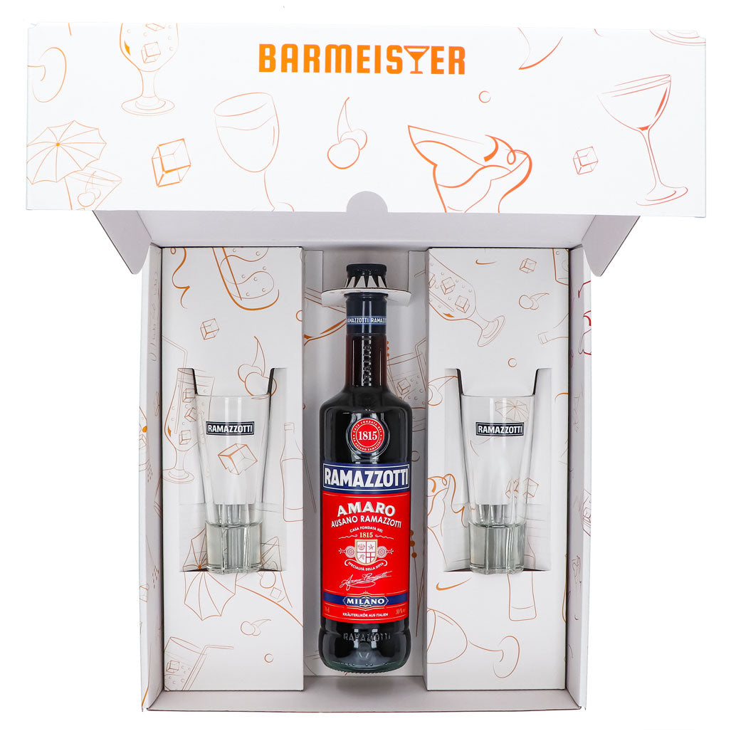 Ramazzotti Likör Geschenkset 0,7l 30% + Longdrinkglas Standard I Weiß – Ansicht 3