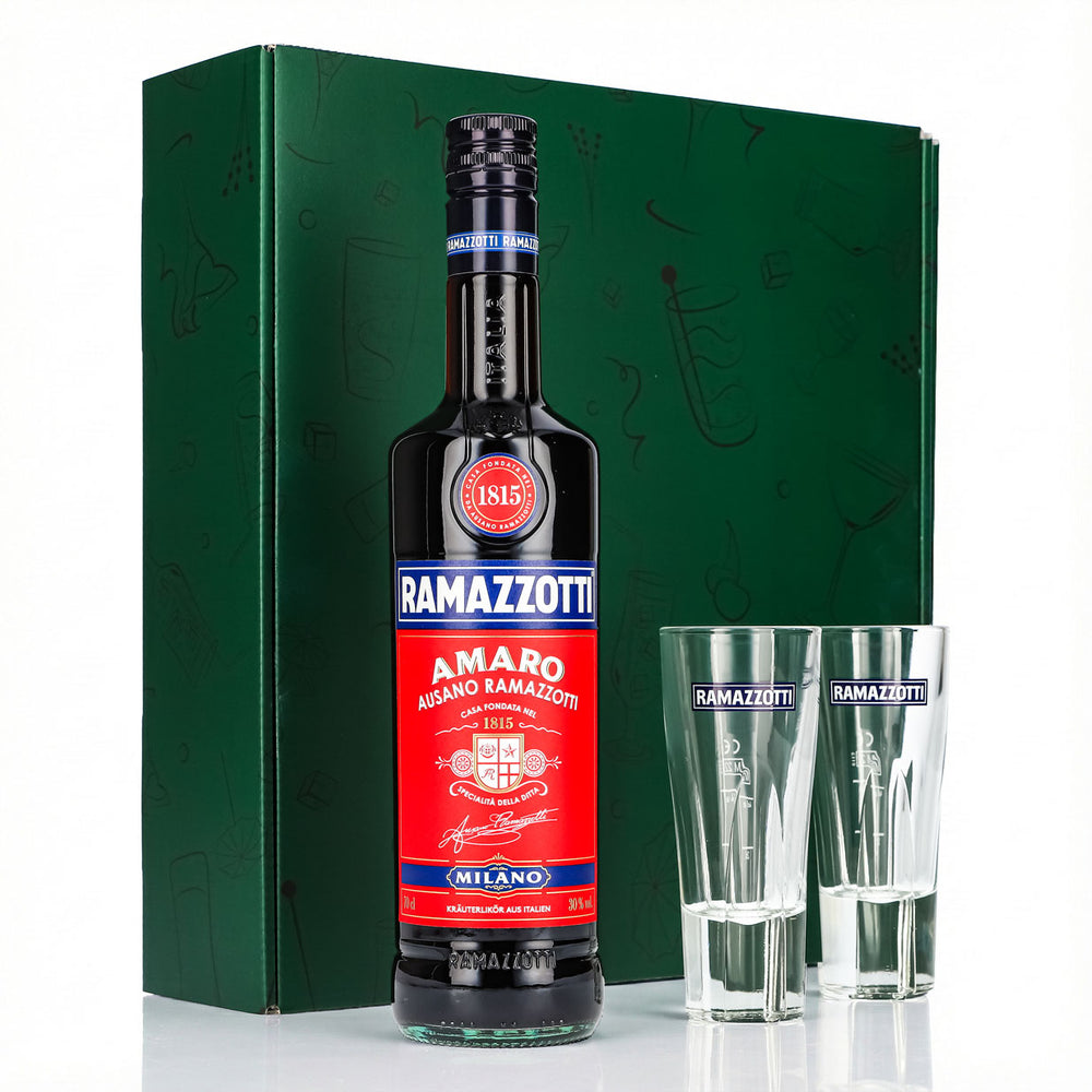 Ramazzotti Likör Geschenkset 0,7l 30% + Longdrinkglas Standard I Grün