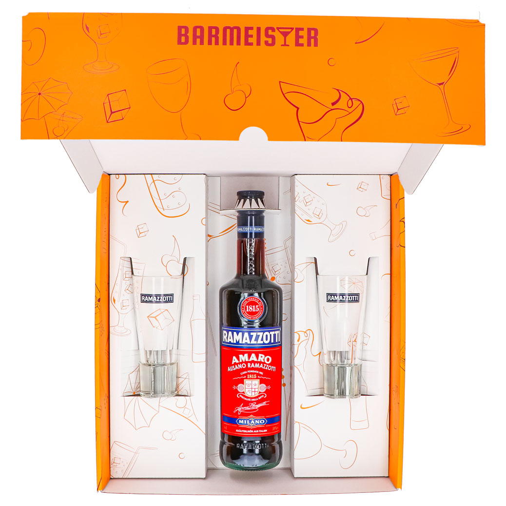 Ramazzotti Likör Geschenkset 0,7l 30% + Longdrinkglas Standard I Orange – Ansicht 3