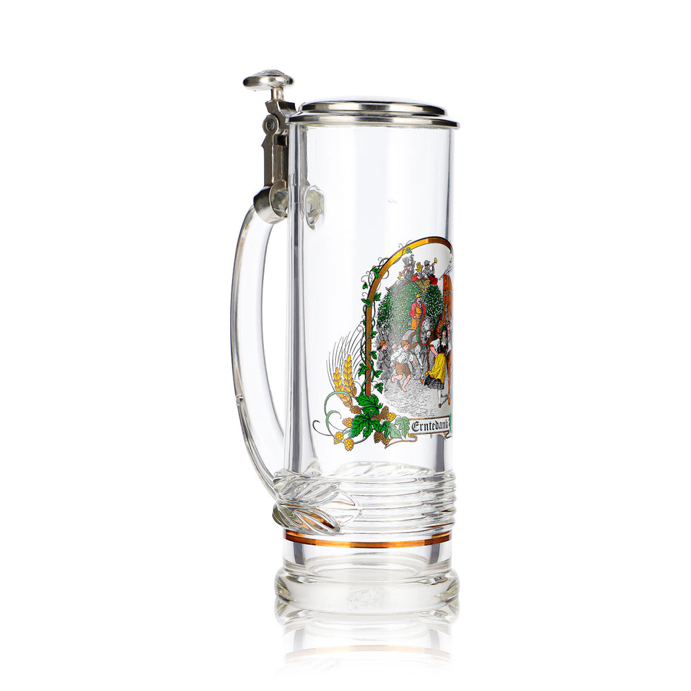 Rastal Bier Glas 0,5l Krug Erntedank Silberdeckel