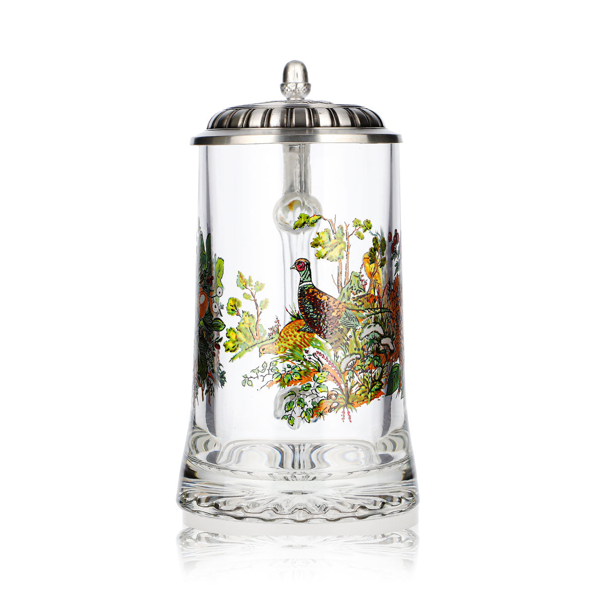 Rastal Bier Glas 0,5l Krug mit Zinndeckel Fasan – Ansicht 2