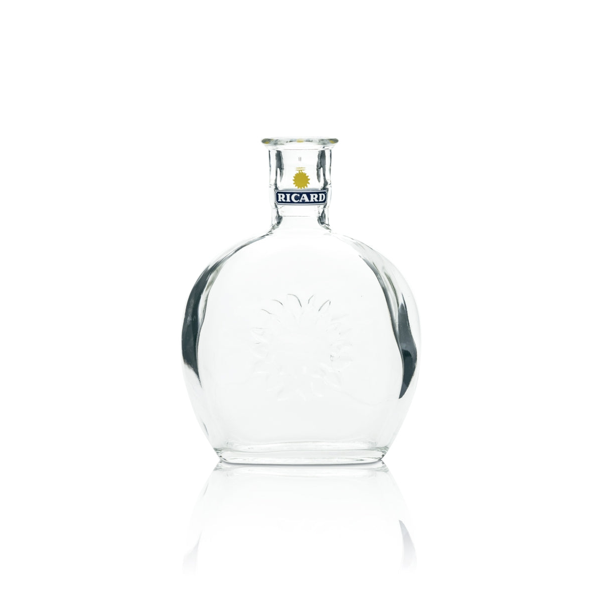 Ricard Vase Glas Flaschenform Relief 200ml Karaffe Kanne Ausgießer Blumen Deko
