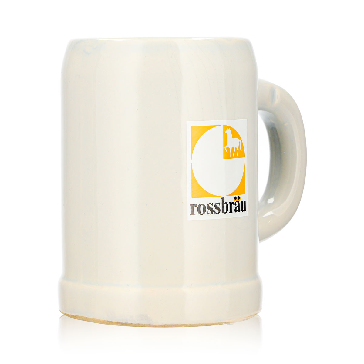 Rossbräu Bier Glas 0,37l Tonkrug Ton – Ansicht 3