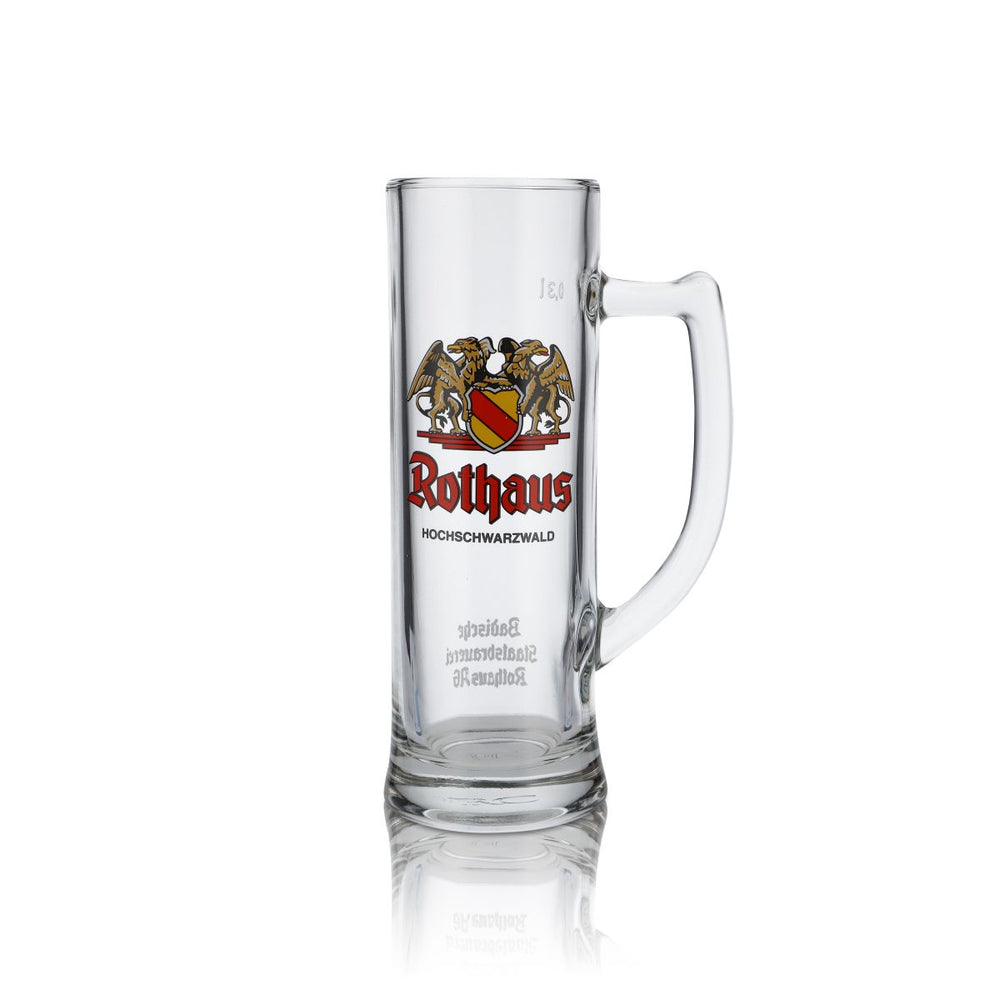 Rothaus Bierkrug Glas 0,3l Seidel Humpen Tannenzäpfle Badische Brauerei