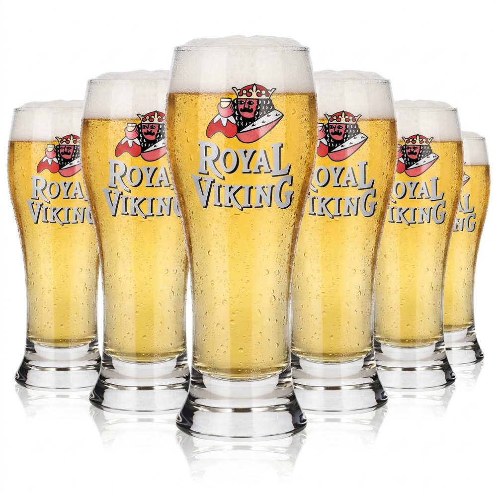 Royal Viking Biergläser 6er Set 0,33l Bierpokal Retro-Logo Durobor Sammlerglas