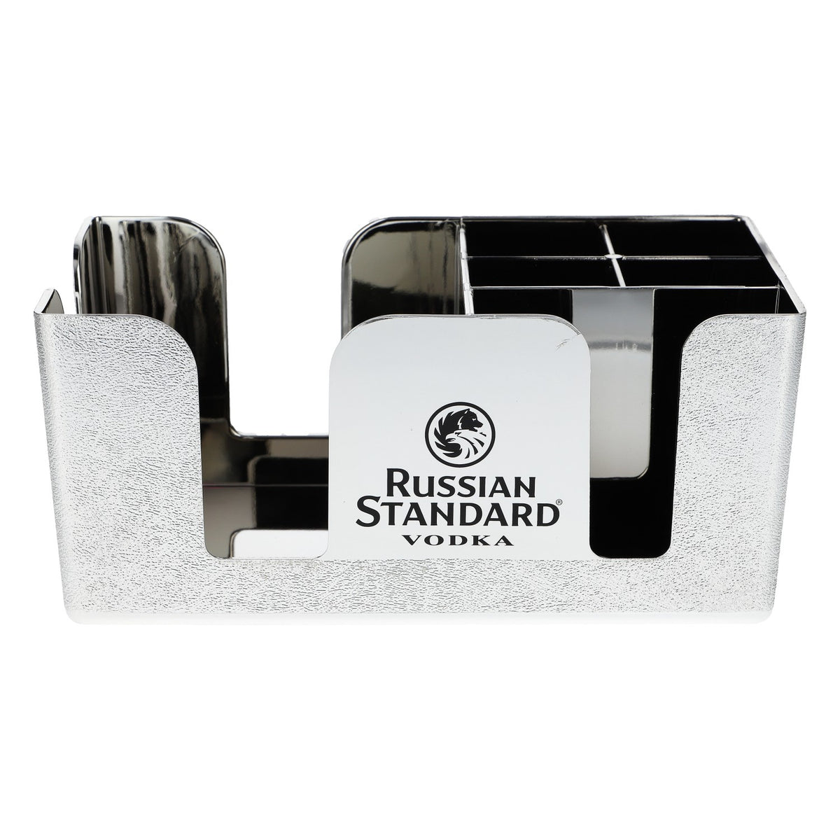 Russian Standard Vodka Barcaddy verchromt Servietten Besteckhalter silber – Ansicht 2