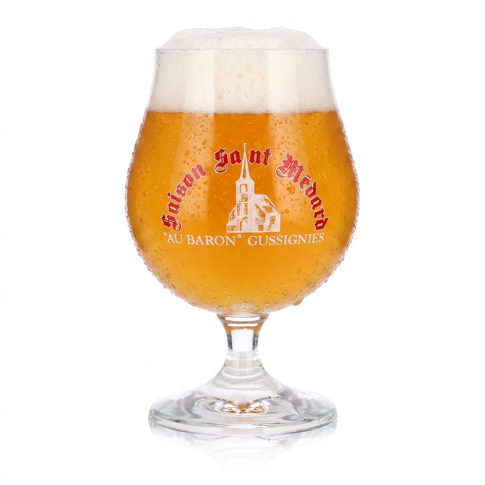 Saison Saint Médard Bier Glas 0,49l Pokal Tulpe Au Baron Gussignies Durobor