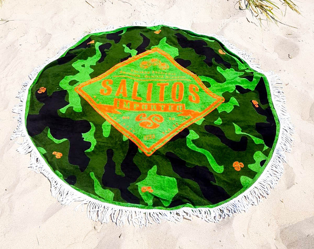 Salitos Bier Handtuch Roundie 150cm Camouflage Strand Beach Tuch Picknick Decke