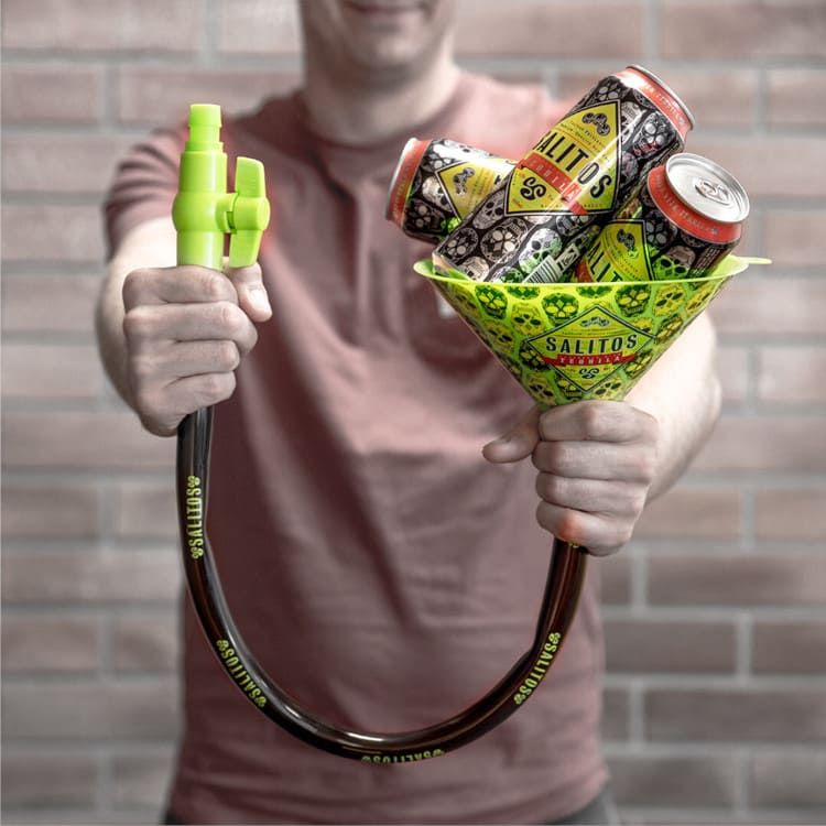Salitos Bier Trichter Partytool Schlauch Ventil Saufen Bierbong Stürzer Rutsche – Ansicht 3