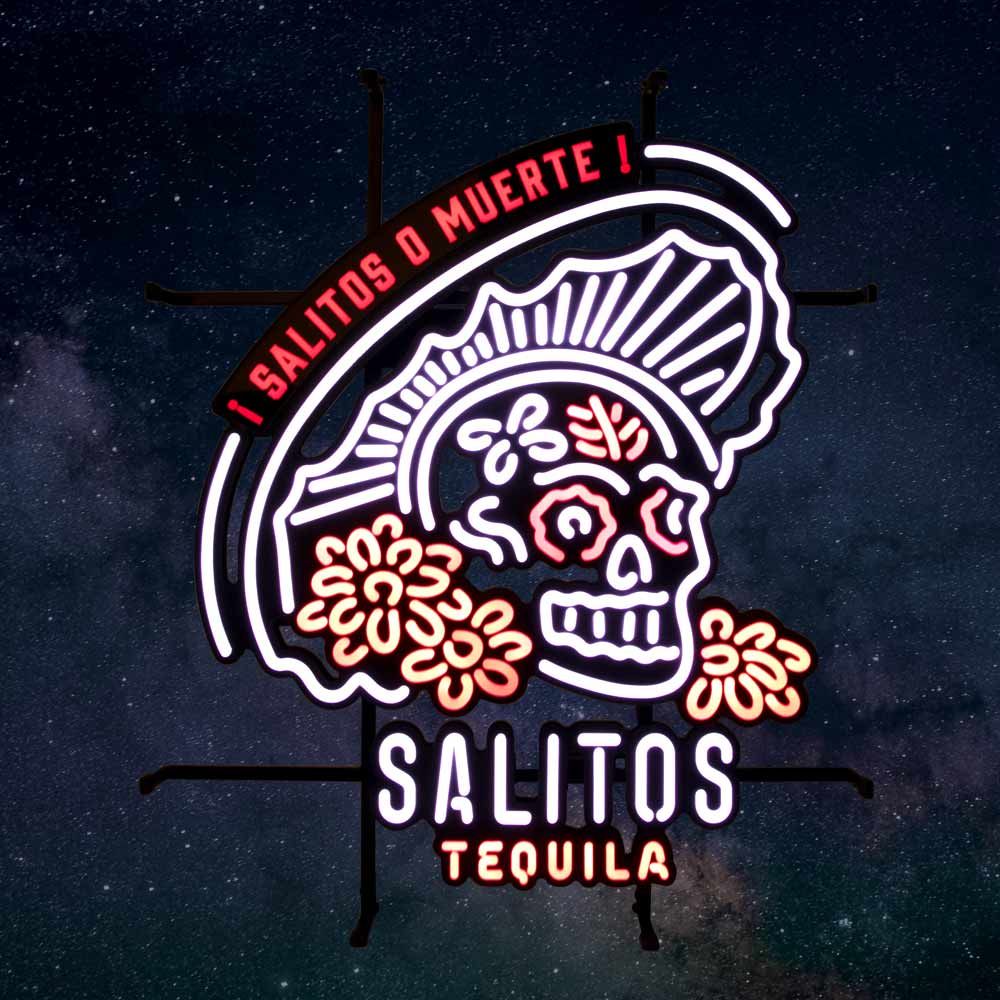 Salitos Leuchtreklame LED Neon Sign Schild Muerte Indoor Dimmbar Dislpay Deko