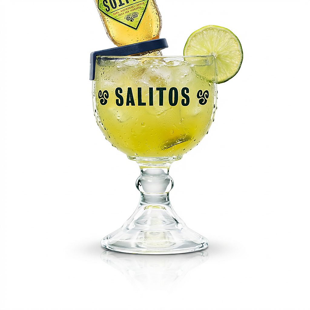 Salitos Salrita Glas 0,6 l - Cocktail Longdrink Aperitif - inkl. Clip aus Echtglas