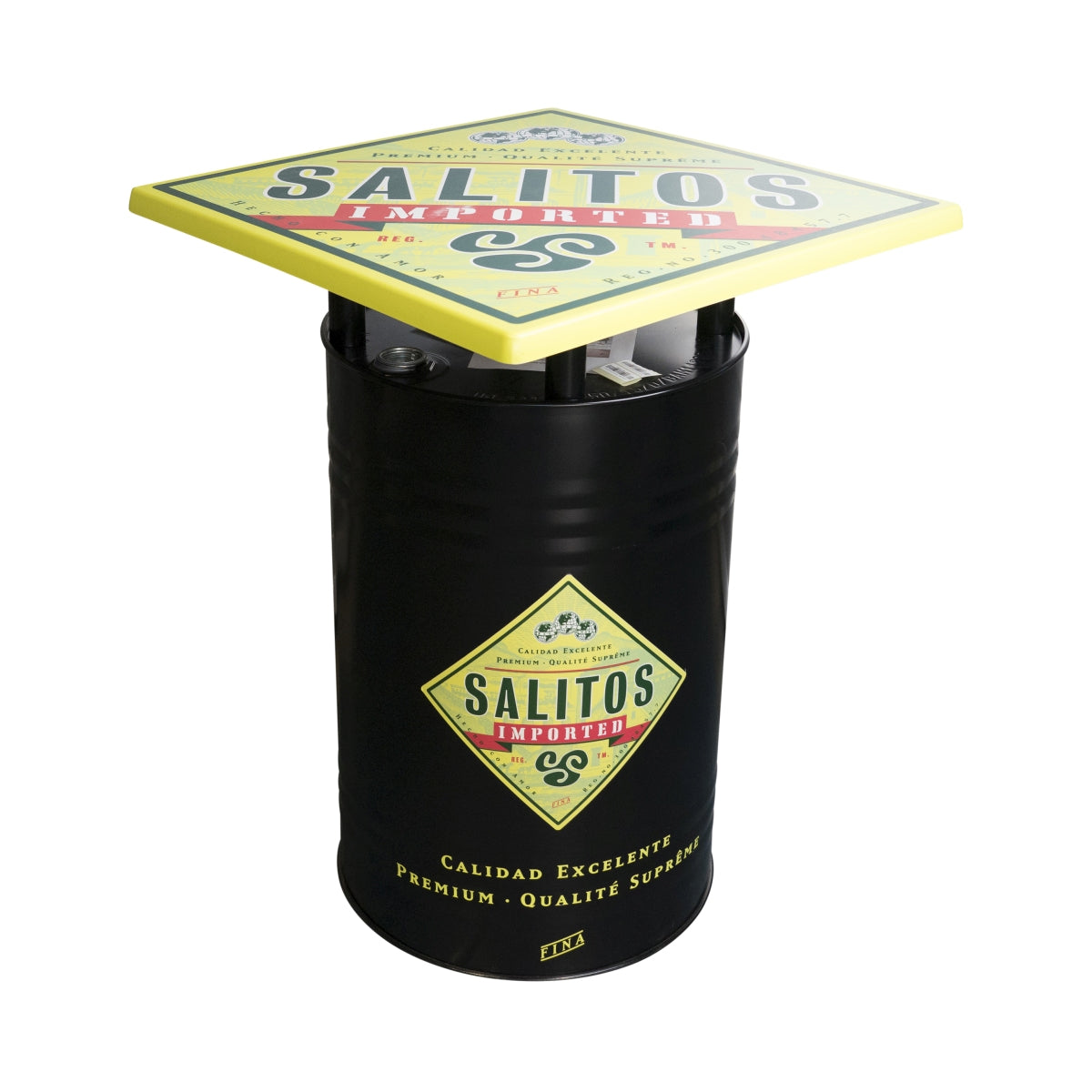 Salitos Stehtisch Blechtonne + Tischplatte Bistro Bar Aufsteller Ablage Gastro – Ansicht 2