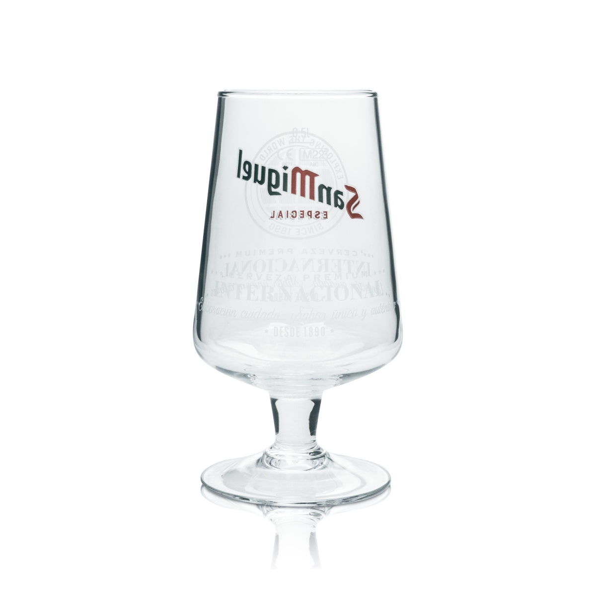 San Miguel Bier Glas 0,5l Pokal Especial International Copas Gläser Beer Tulpe – Ansicht 2