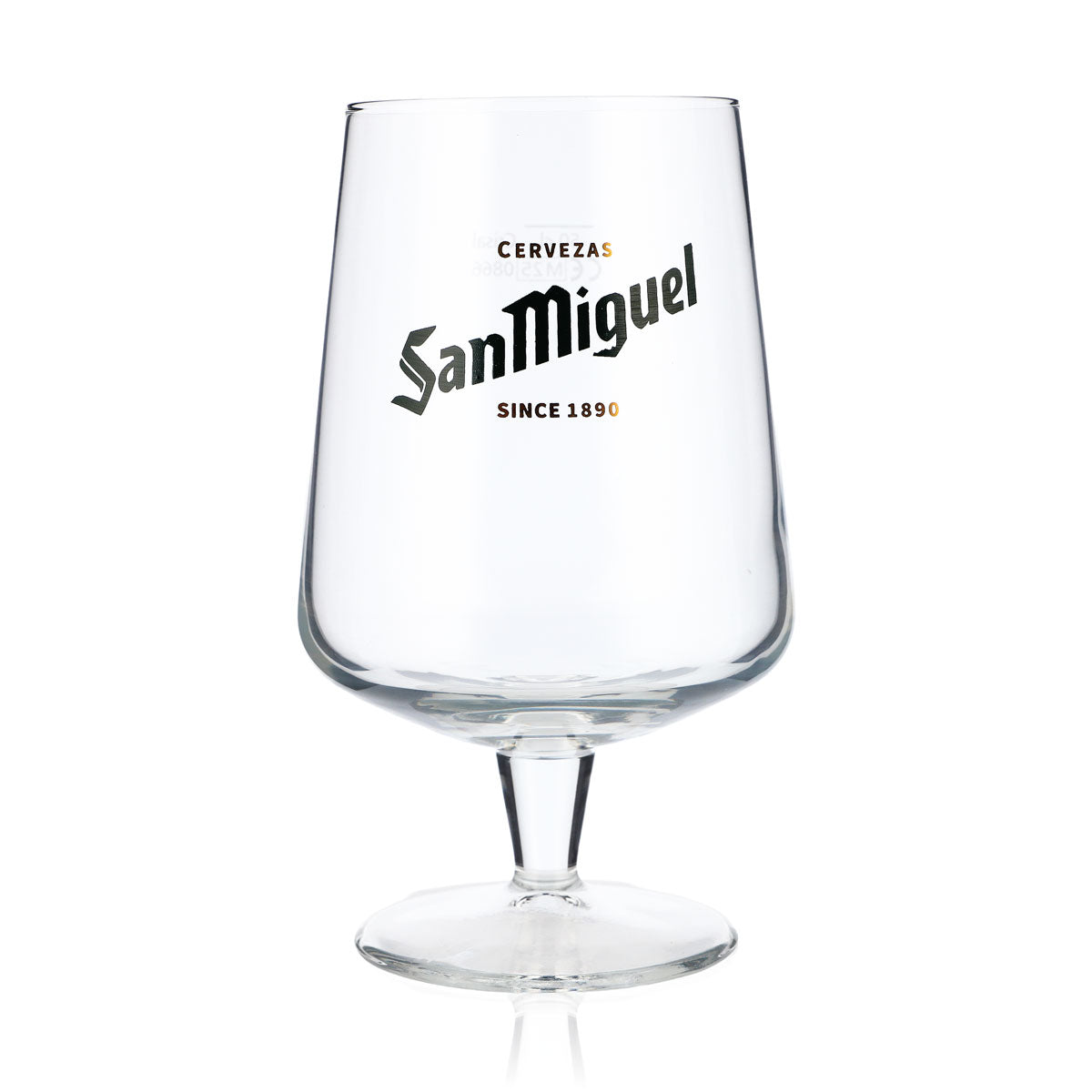 San Miguel Bier Glas Biergläser 0,5l Pokal bauchige Ausführung grünes Logo
