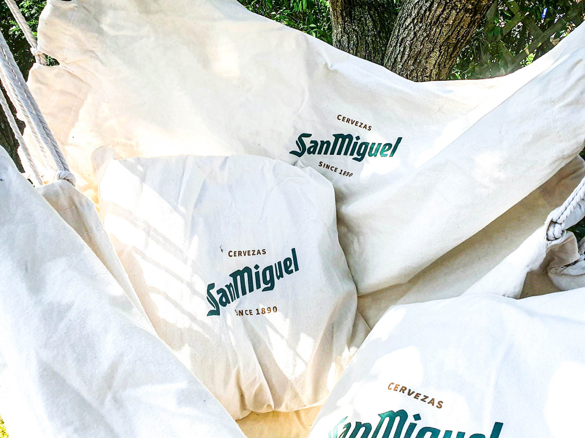 San Miguel Bier Hängematte Hängesessel Hängekorb mit 2 Kissen – Ansicht 2