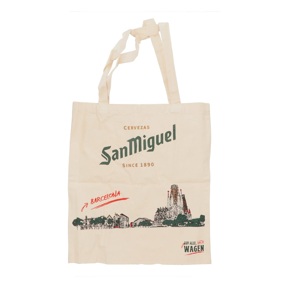 San Miguel Bier Leinenbeutel Jutebeutel Tragetasche Einkaufstasche "Barcelona"