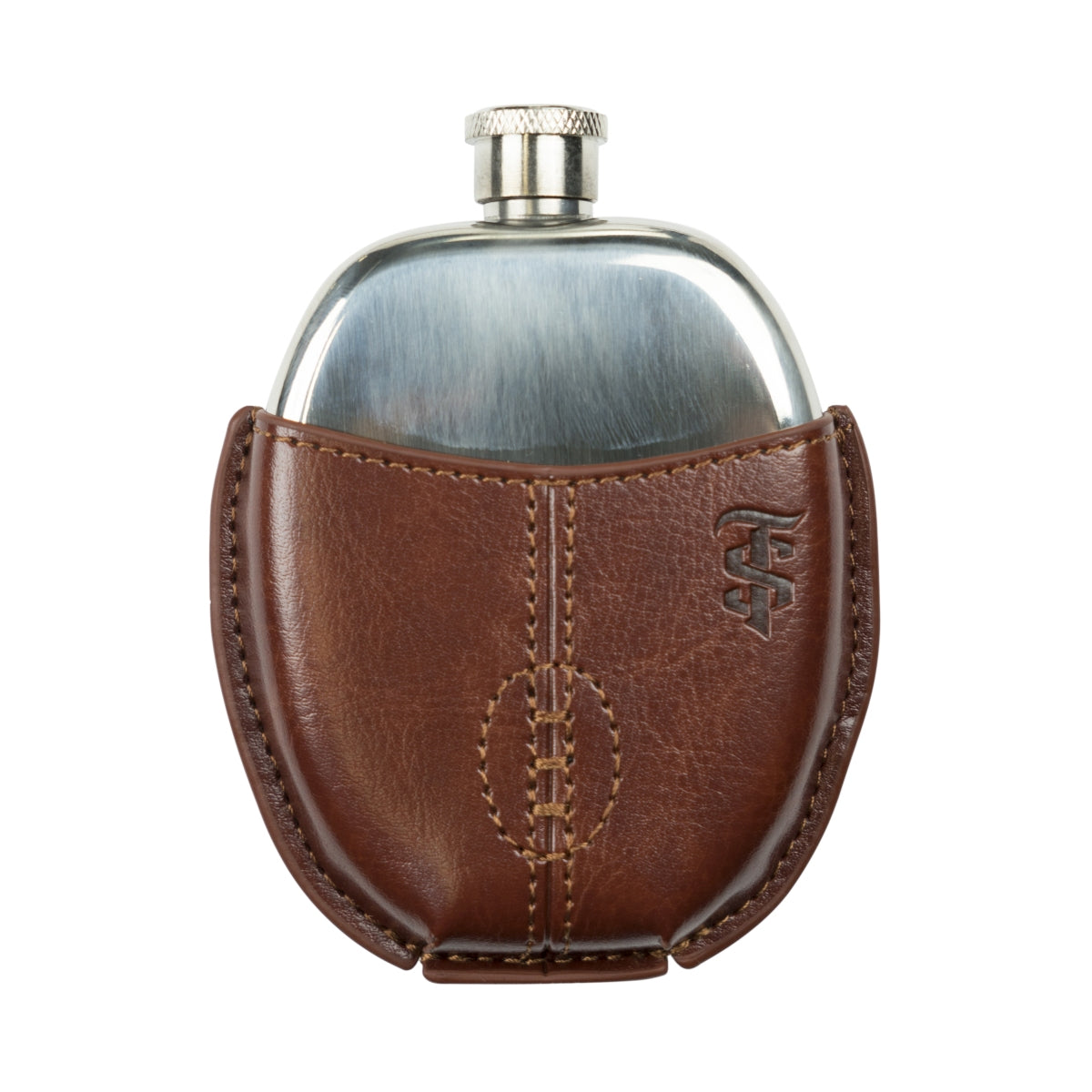 Santa Teresa 1796 Rum Flachmann 95ml Rugby Ball Lederhülle Etui Flask Flatman – Ansicht 2