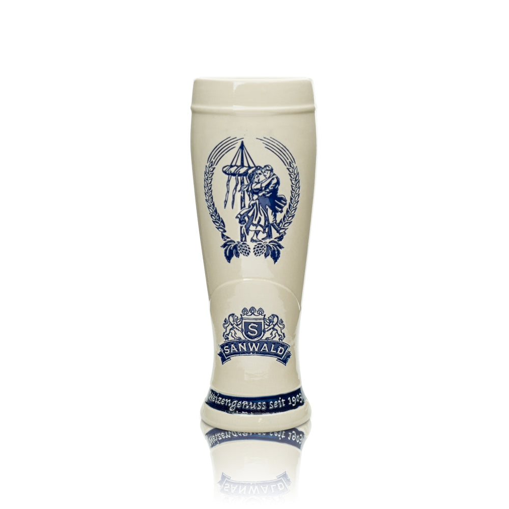 Sanwald Bier Glas 0,5l Weißbier Ton Relief "Tanzpaar" Hefe Weizen Gläser Krug