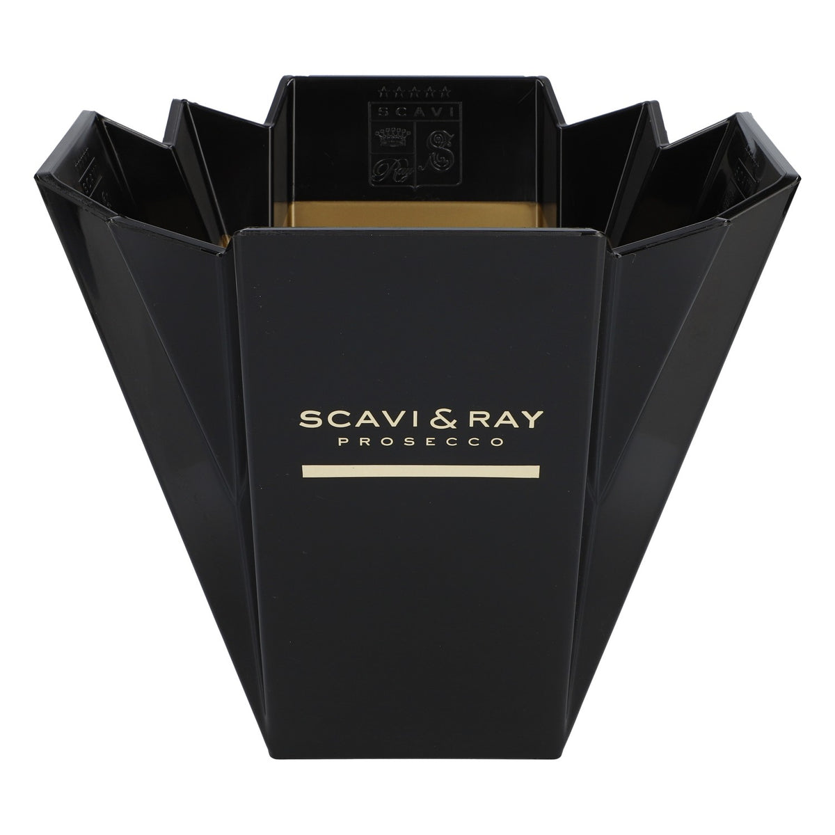 Scavi & Ray Sekt Kühler Flaschenkühler Single Schwarz/Gold gefaltet Treviso