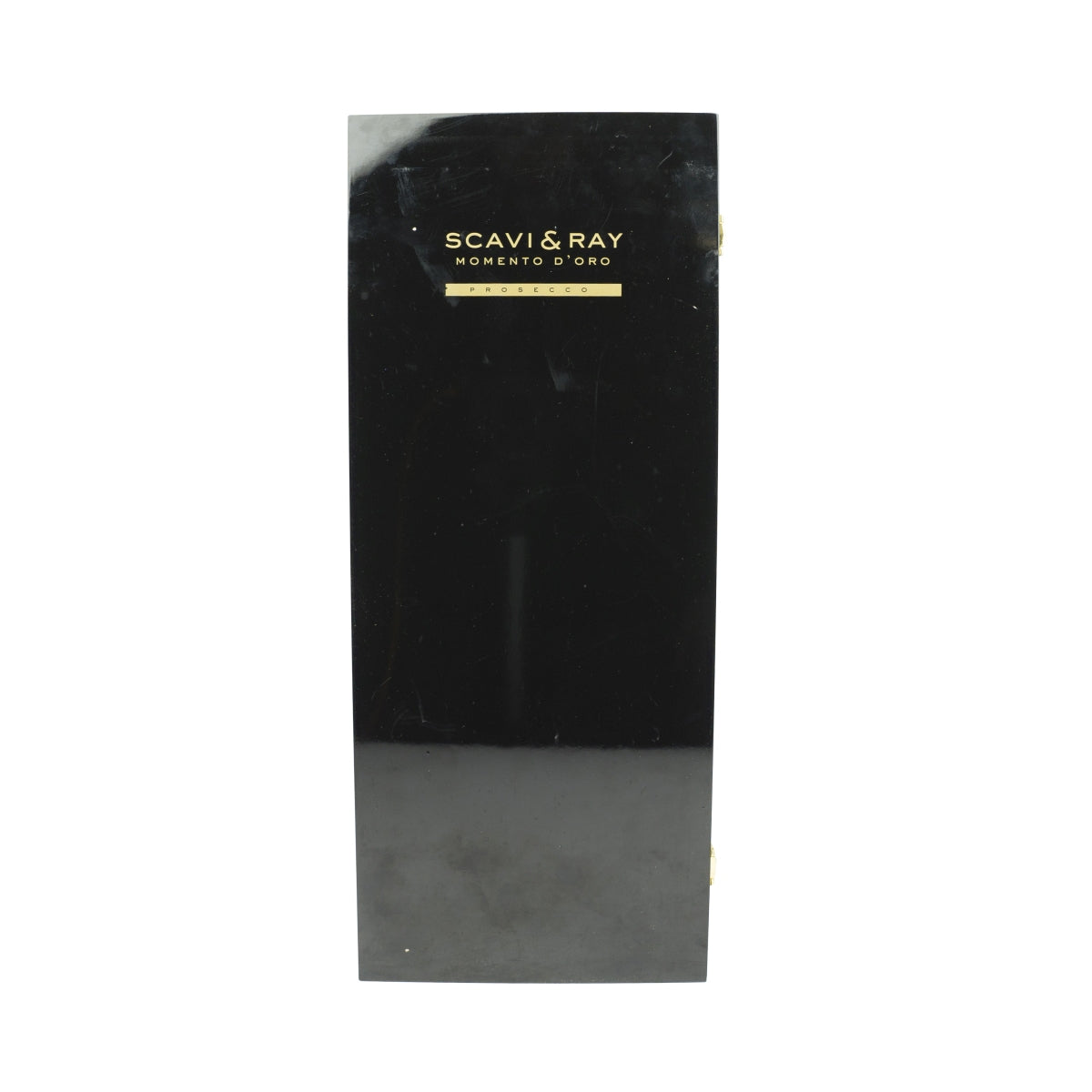 Scavi & Ray Sekt LEERE Flasche Magnum 1,5l gold, Klavierlack Kiste schwarz