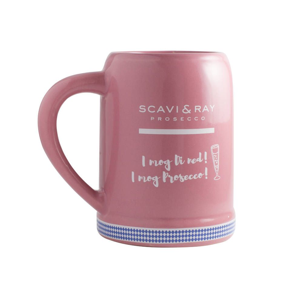 Scavi & Ray Tonkrug pink Volksfest Glas 0,45l Keramik Prosecco Champagner Gläser