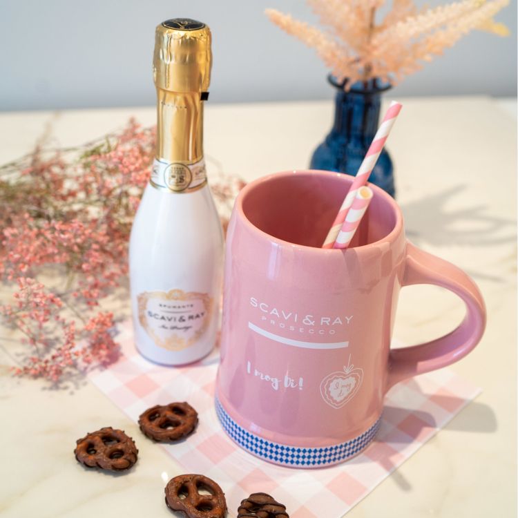 Scavi & Ray Tonkrug pink Volksfest Glas 0,45l Keramik Prosecco Champagner Gläser – Ansicht 2
