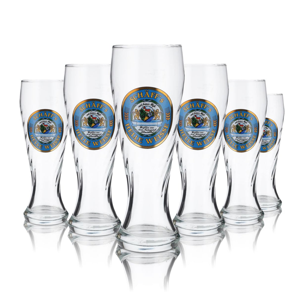 Schäffs Weißbier Glas 0,5l Helle Weisse Hefeweizen Gläser Konturglas Brauerei
