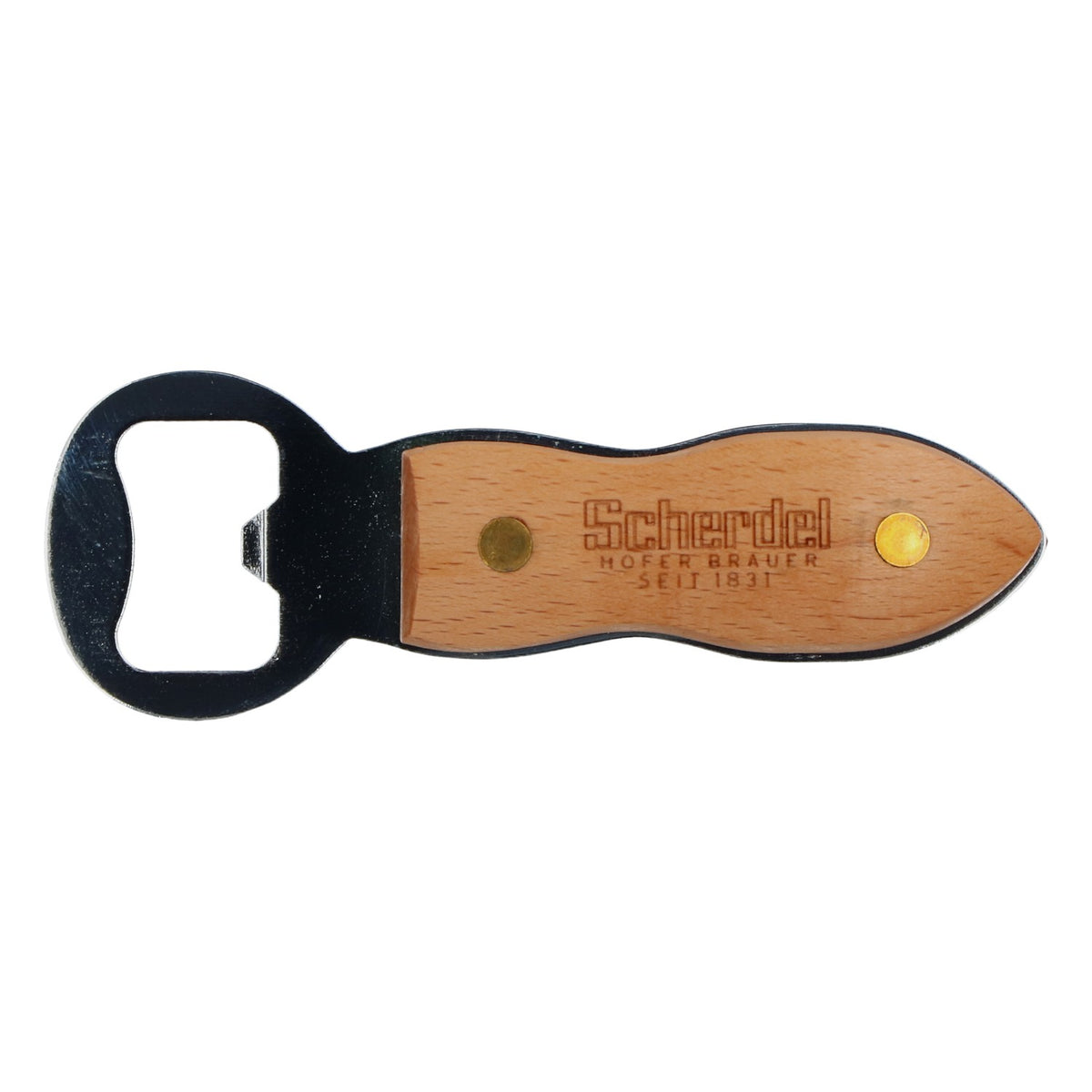 Scherdel Bier Retro Flaschenöffner Kapselheber Öffner Holz – Ansicht 2