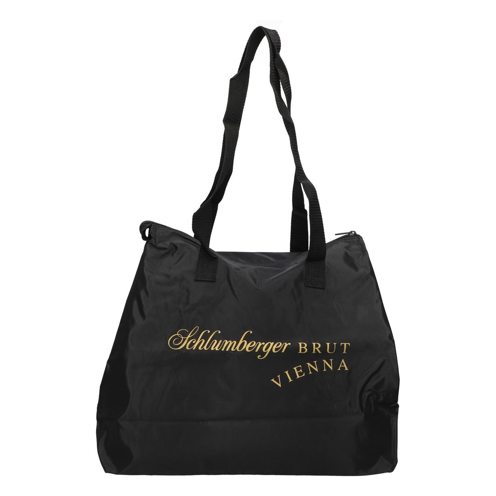 Schlumberger Sekt Tasche Vienna Einkaufstasche schwarz mit Reißverschluss