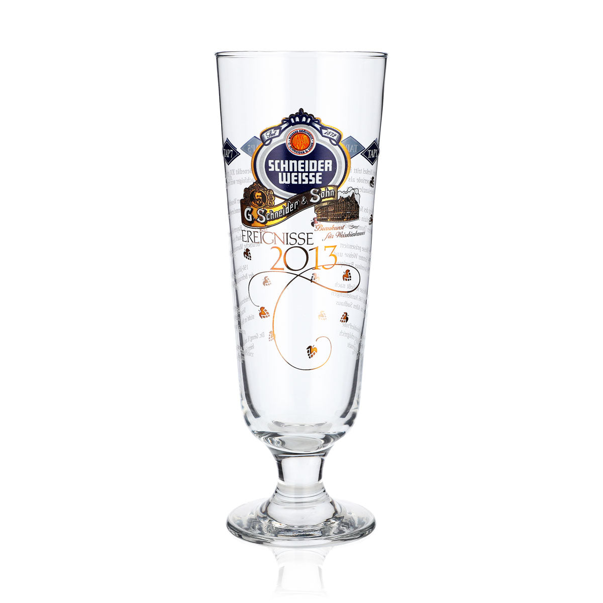 Schneider Weisse Bier Glas 0,5l Pokal "Ereignisse 2013" sahm