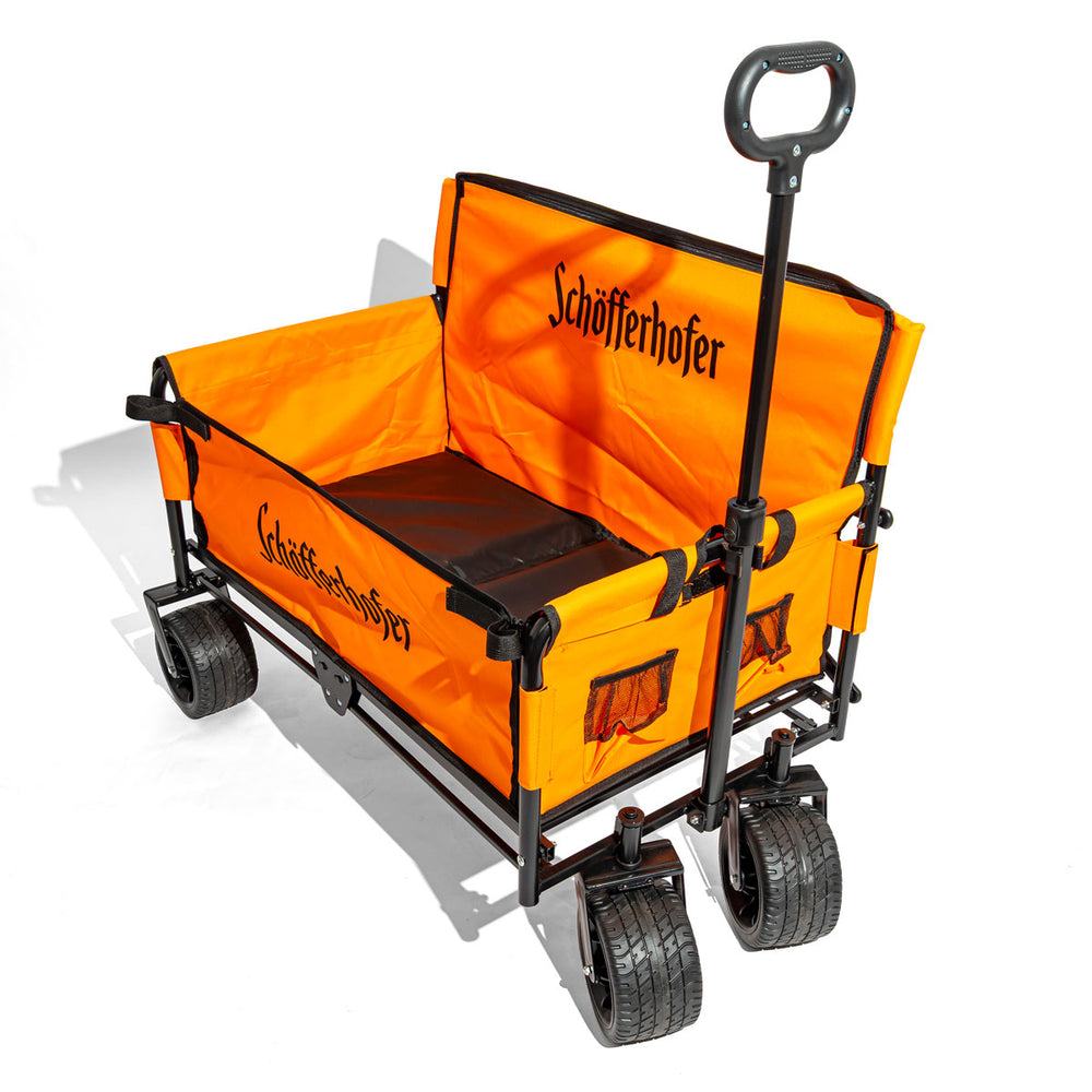 Schöfferhofer Bier Bollerwagen Sitzbank faltbar Offroad Strandwagen 150kg