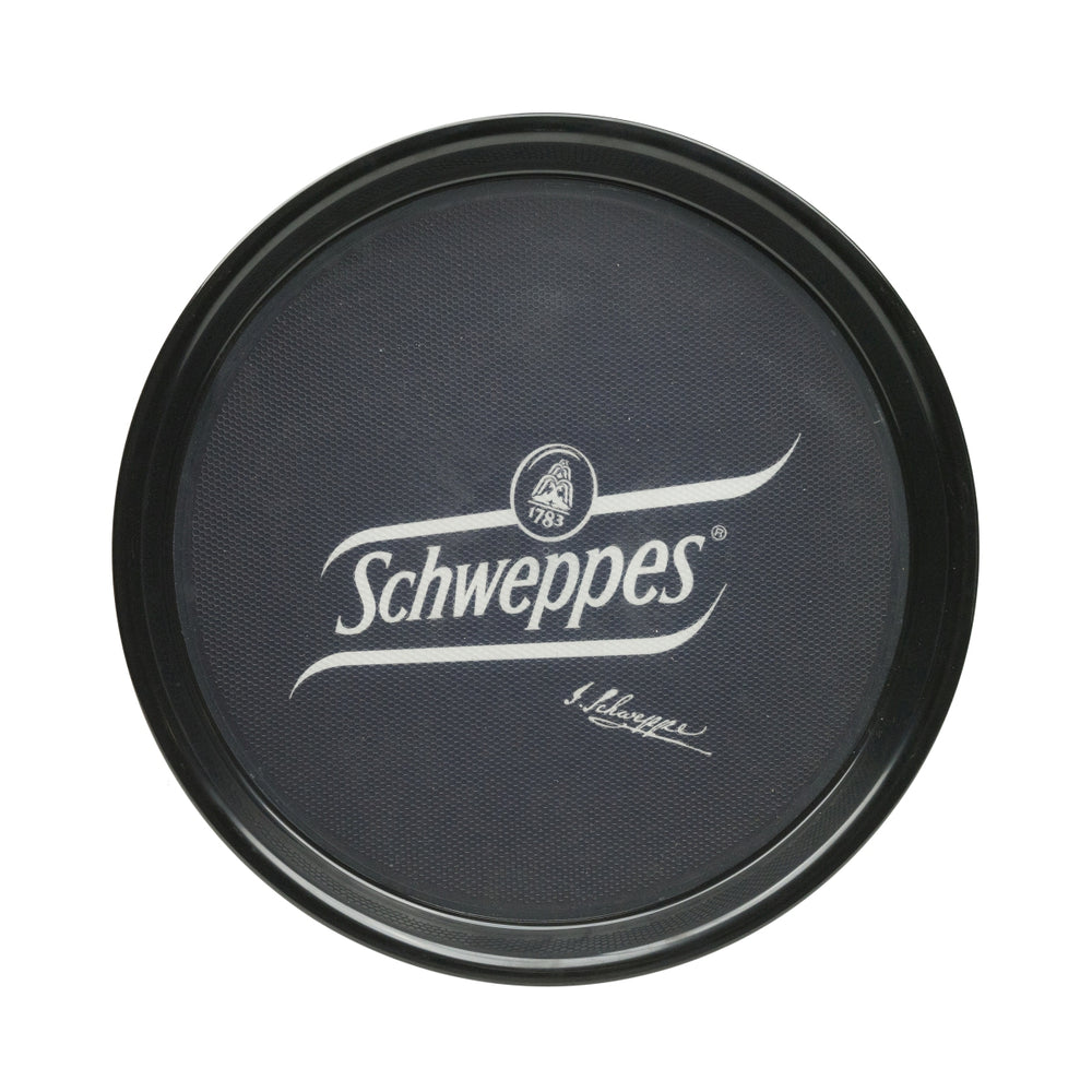 Schweppes Servier Tablett Anti-Rutsch Gastro Kellner Service Ober Bar Gläser Pub