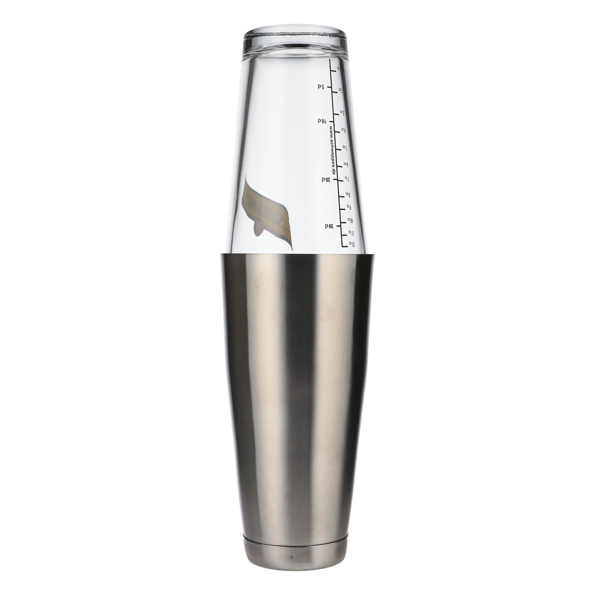 Schweppes Softdrink Shaker Barzubehör Cocktailglas Mixer Edelstahl/Glas – Ansicht 3