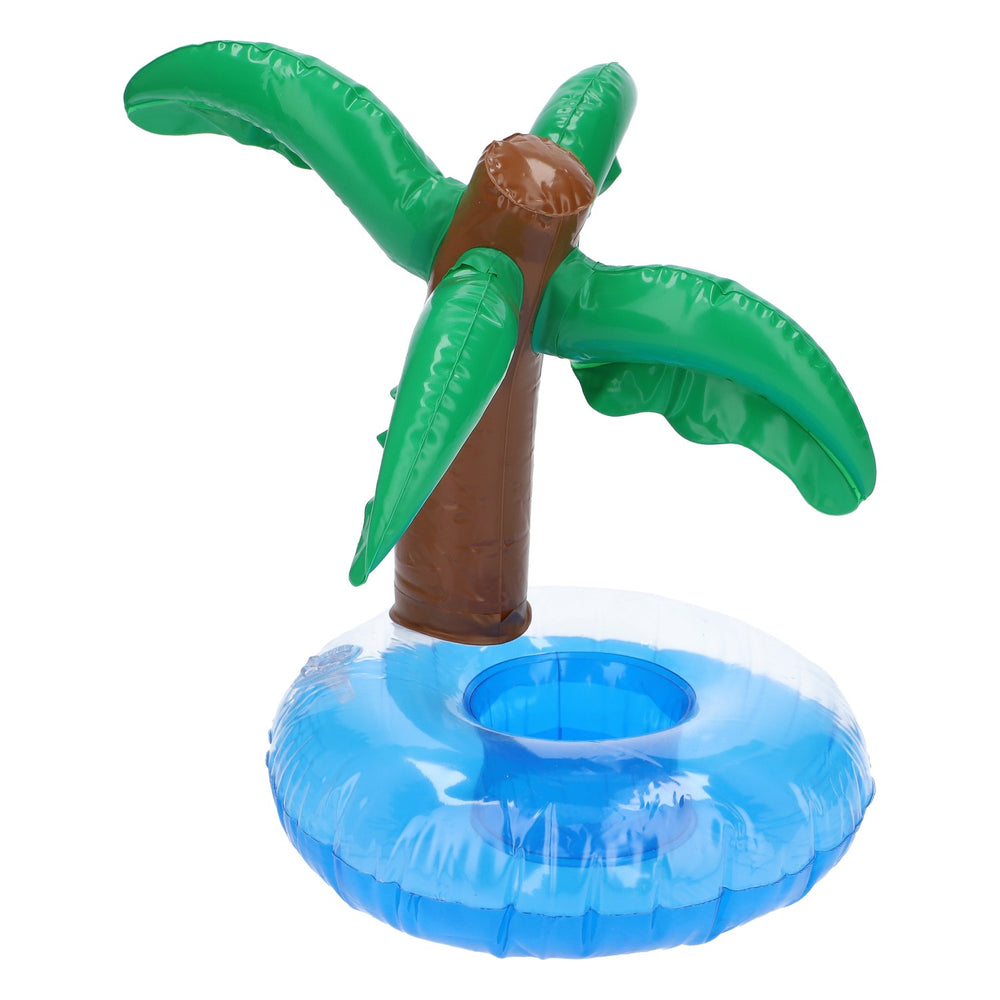 Schwimmender Getränkehalter aufblasbar Palme Pool Gadget Blau