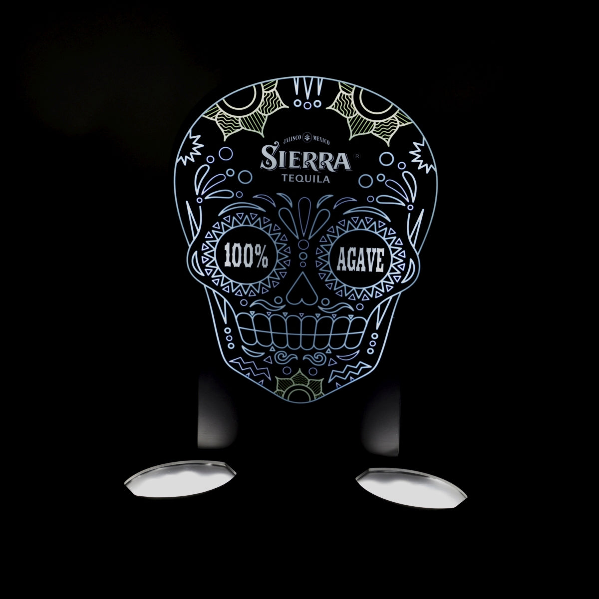 Sierra Tequila LED Glorifier für 2 Flaschen Leuchtreklame Schild Werbung Skull – Ansicht 3