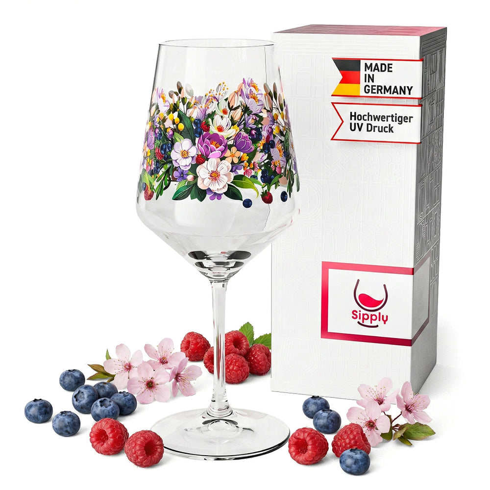 Sipply Aperitifglas Summer Vibes mit Wildbeeren-Motiv für Spritz Getränke Cocktails 0,5l