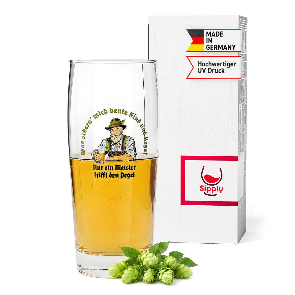 Sipply Bierglas SETTING THE TABLE Meister Willibecher 0,5l - Der lustige Social Media-Trend