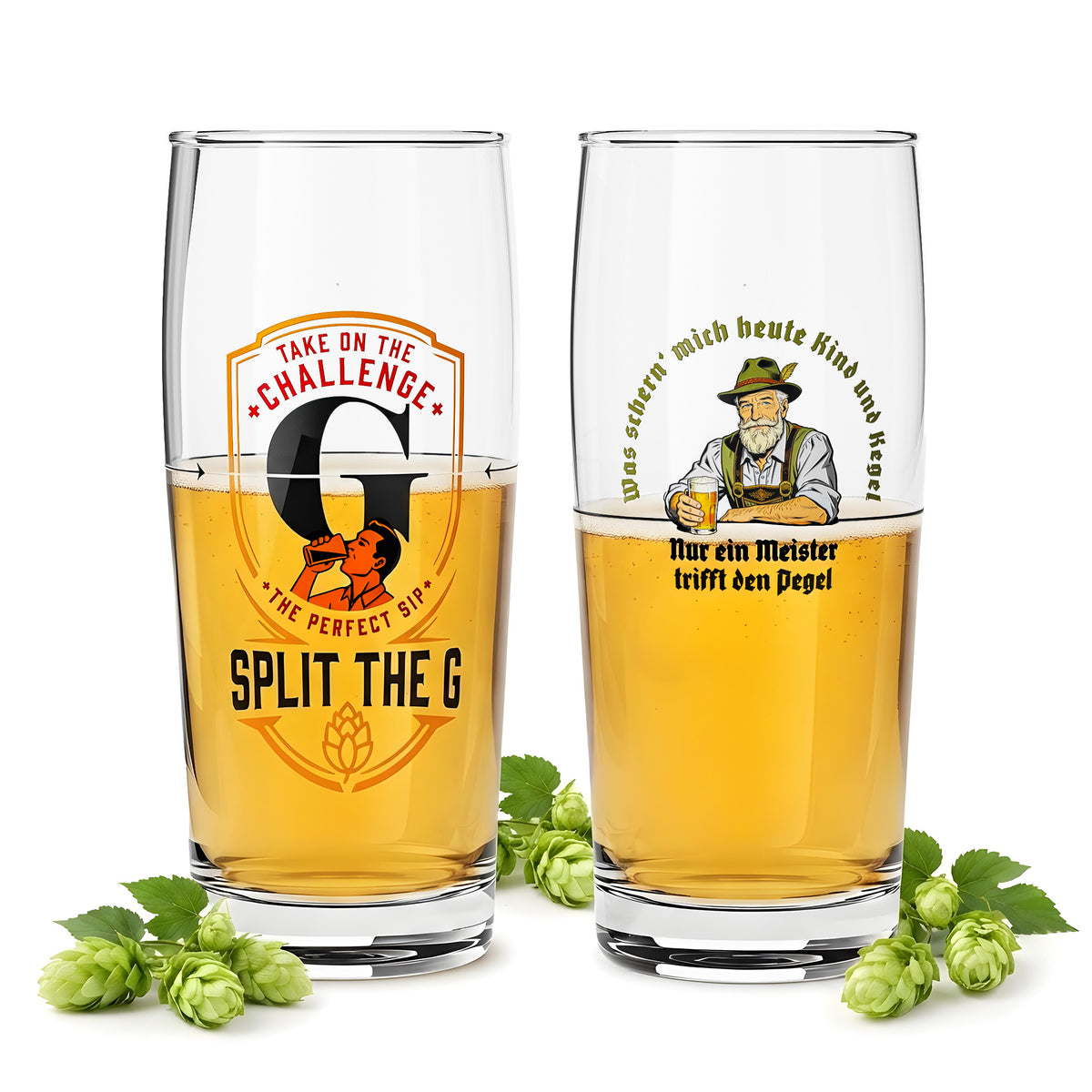 Sipply Bierglas SPLIT THE G meets SETTING THE TABLE 2-tlg. Set Willibecher 0,5l