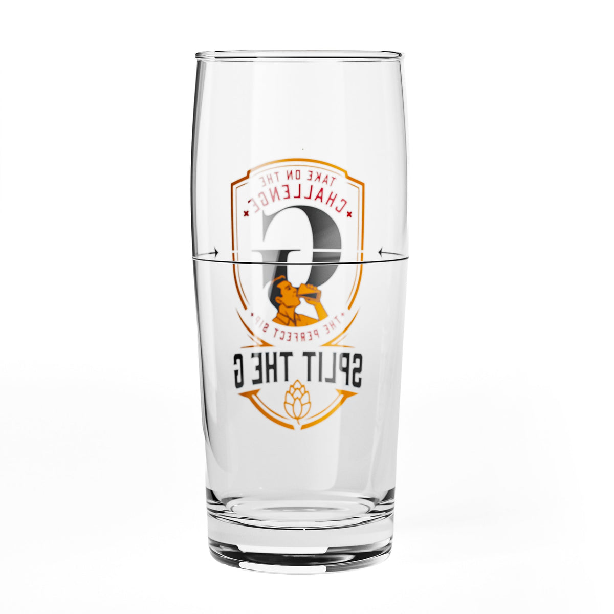 2x Sipply Bierglas SPLIT THE G Challenge 0,5l - Der Social-Media-Trend – Ansicht 7