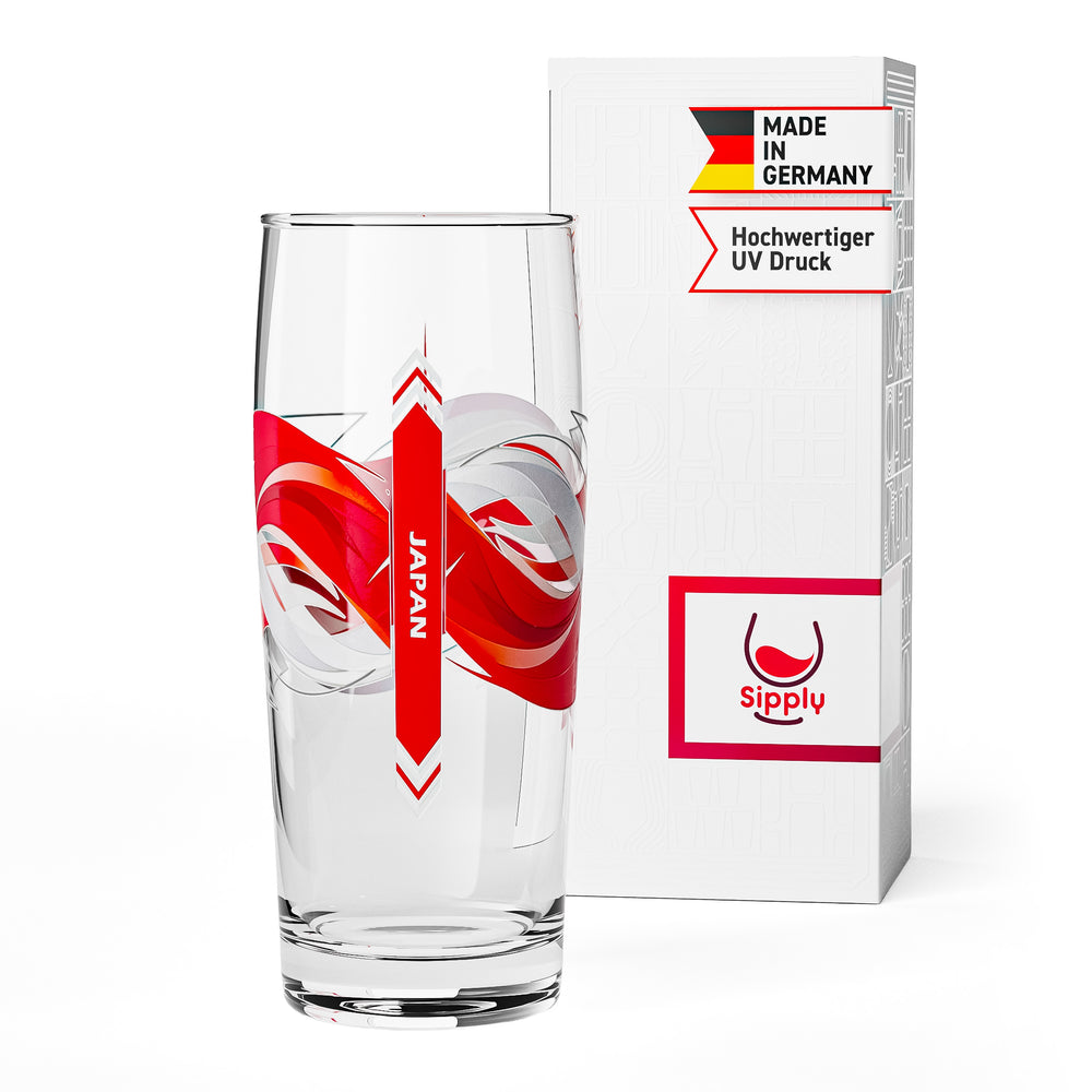 Sipply Bierglas Willibecher 0,5l mit deiner Landes-Flagge Japan